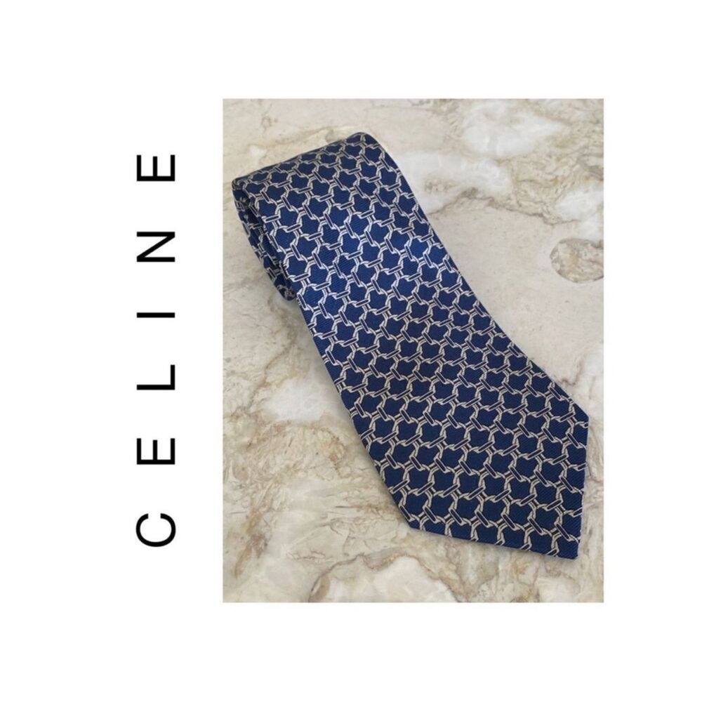 Celine Macadam 100% Silk Tie